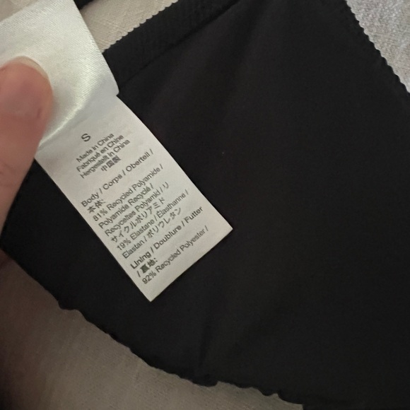 JCrew Ribbed Curved Waist Black Triangle Bikini Set Size S - Picture 4 of 5